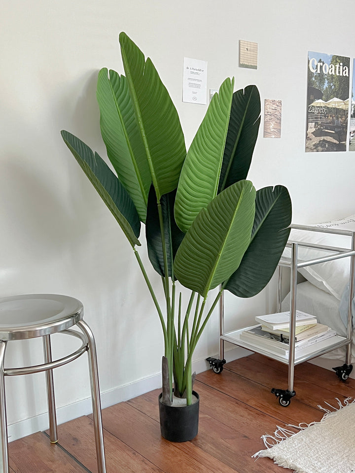 フェイクグリーン｜タビビトノキ 120cm 観葉植物 人工 枯れない 鉢付き