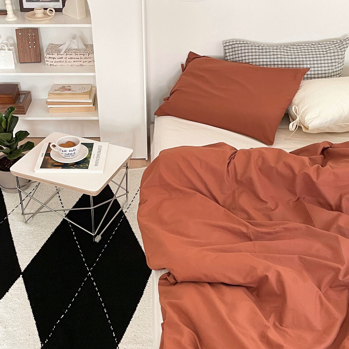 OR-2018-Little Rooms-リボン付き枕カバー｜plain pillow cover -chic color-