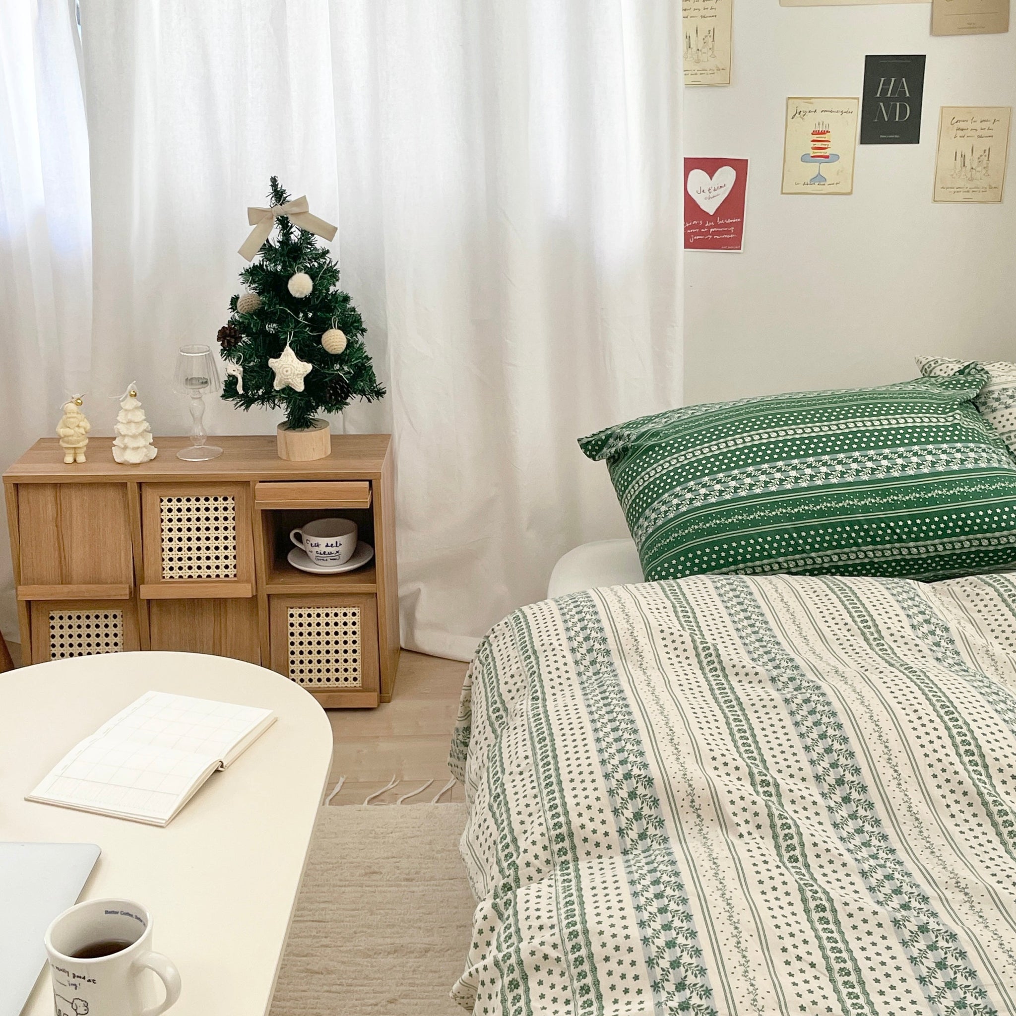 BR-2629-BEURRE BLEU-BEURRE BLEU ベッドカバー｜FOREST（IVORY GREEN）