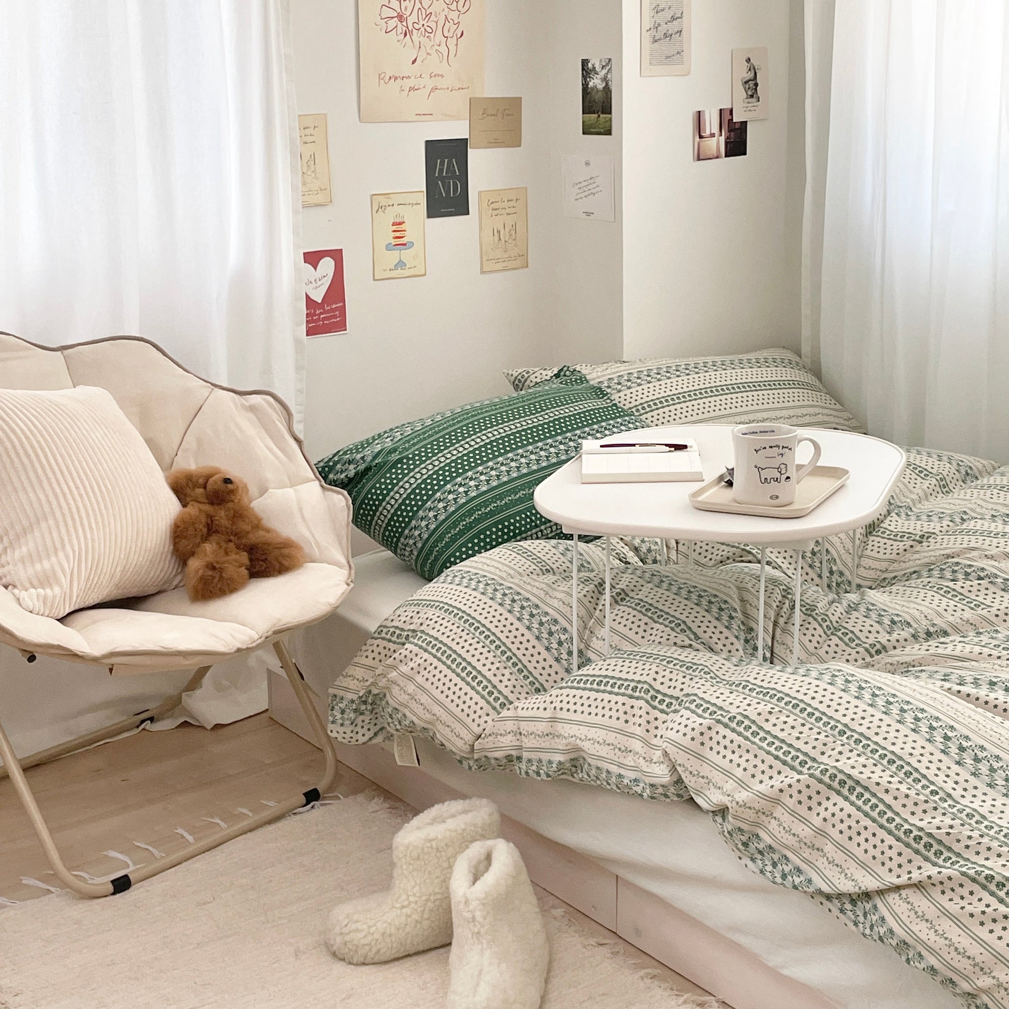 BR-2629-BEURRE BLEU-BEURRE BLEU ベッドカバー｜FOREST（IVORY GREEN）