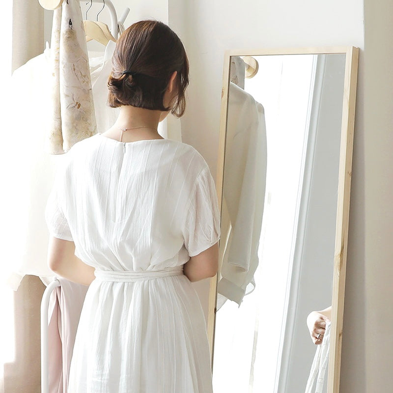 Roomnhome｜収納棚付きナチュラルスタンドミラー