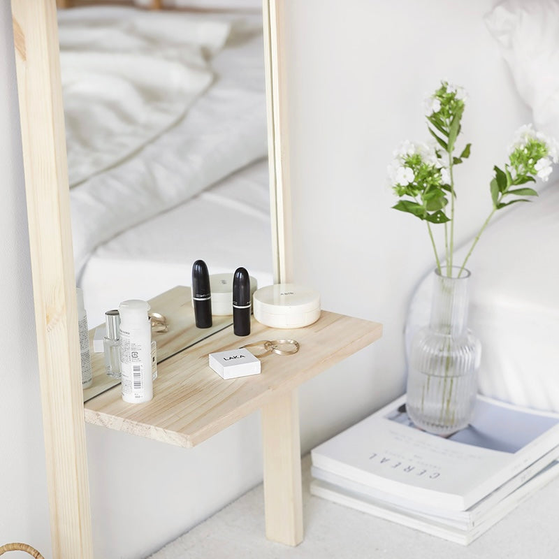 Roomnhome｜収納棚付きナチュラルスタンドミラー
