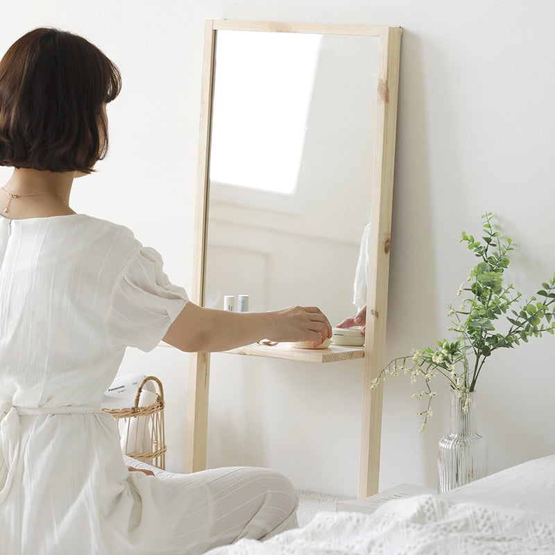 BR-2723-Roomnhome-Roomnhome｜収納棚付きナチュラルスタンドミラー