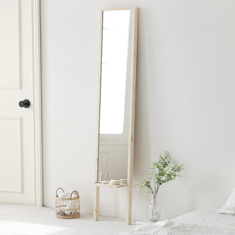 BR-2724-Roomnhome-Roomnhome｜収納棚付きナチュラルスタンドミラー