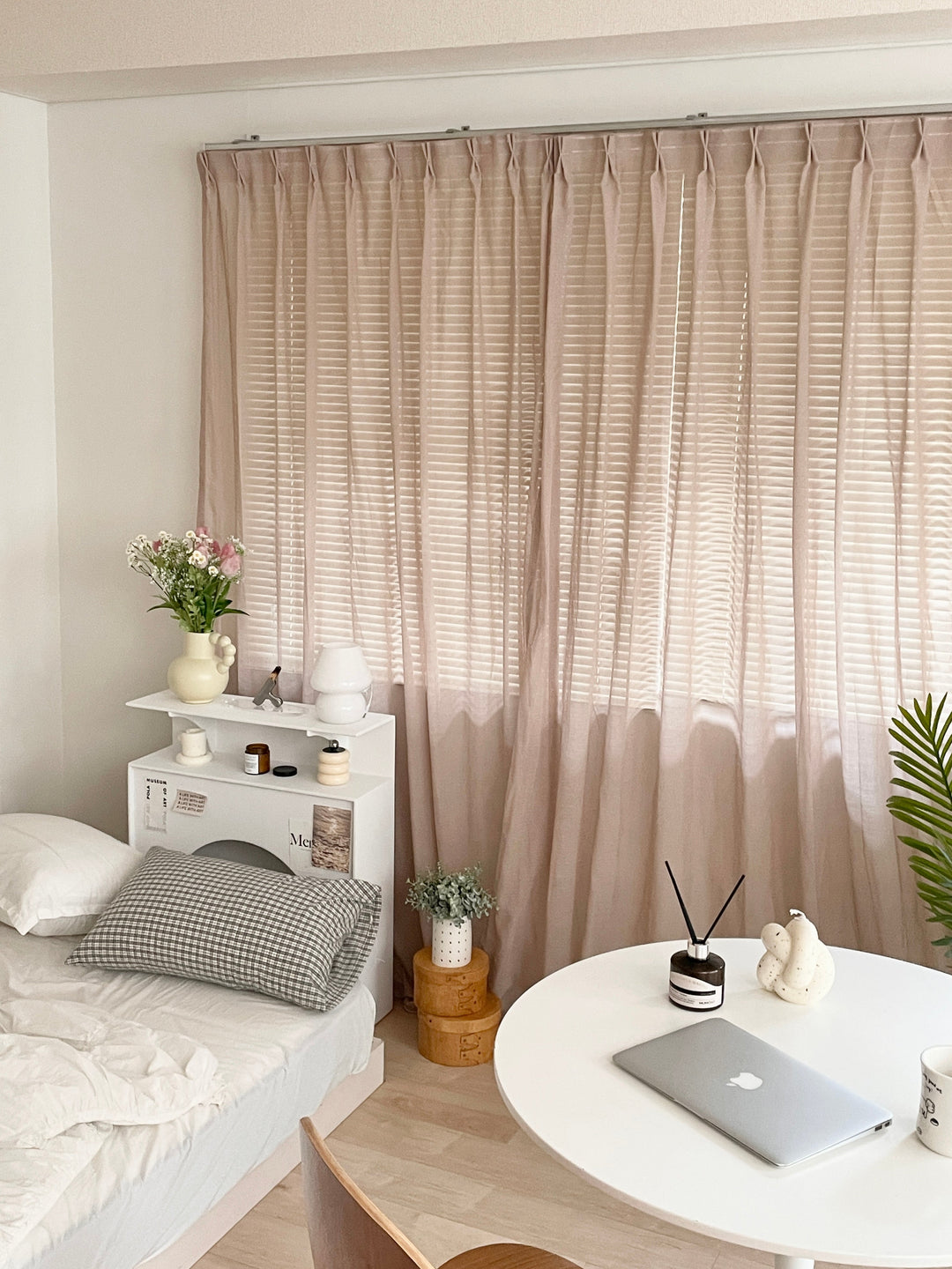 既成サイズ 洗えるシフォンカーテン ふわふわ チュール 韓国インテリア