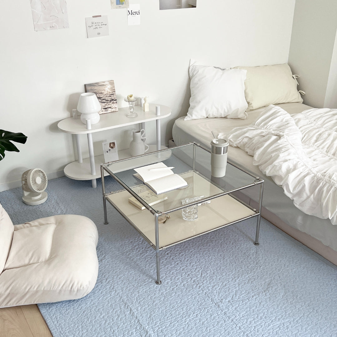 vamir ローテーブル｜Stainless Modular 2tier Sofa Table