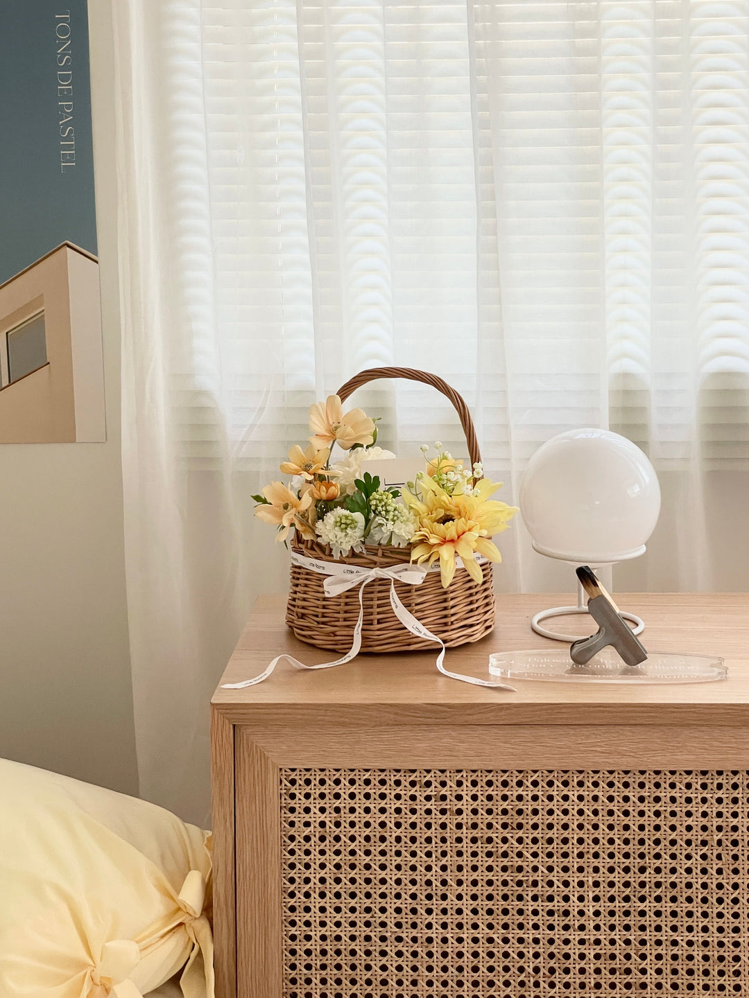 ✿* とてもボリューミー♬ ニュアンスカラー♡ 大きめ造花バスケット ✿* ✿* とてもボリューミー♬ ニュアンスカラー♡ 大きめ造花