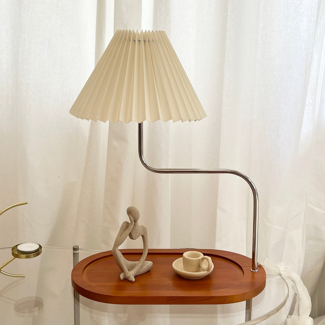 トレイ付きプリーツシェードランプ｜ディスプレイ スタンド 照明