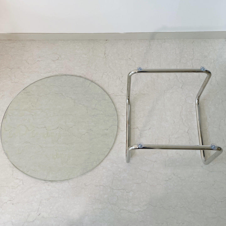 クリアラウンドローテーブル おしゃれ 韓国インテリア 家具