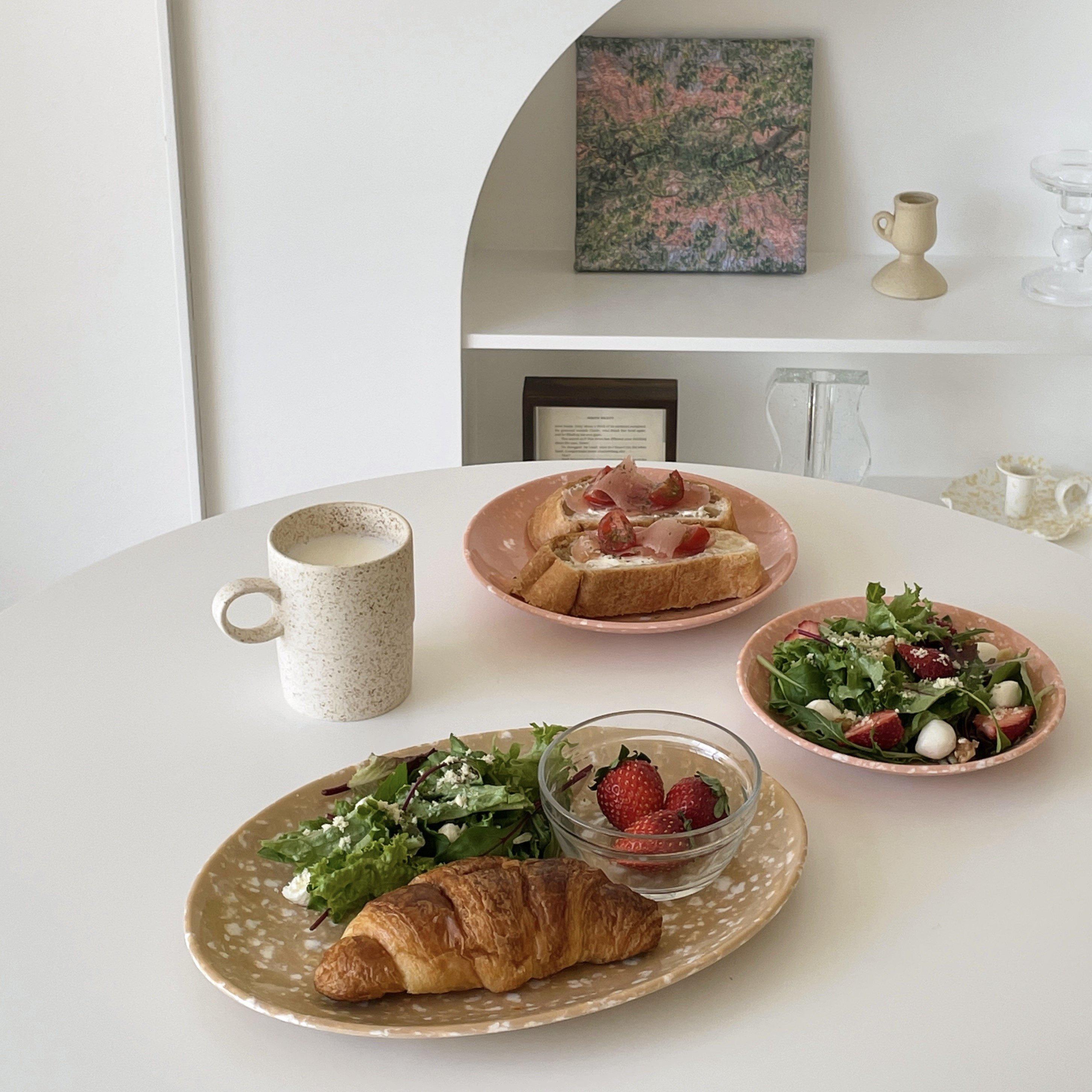 NCB99-00077B-polaathome-レトロマーブルプレート（19.5cm）