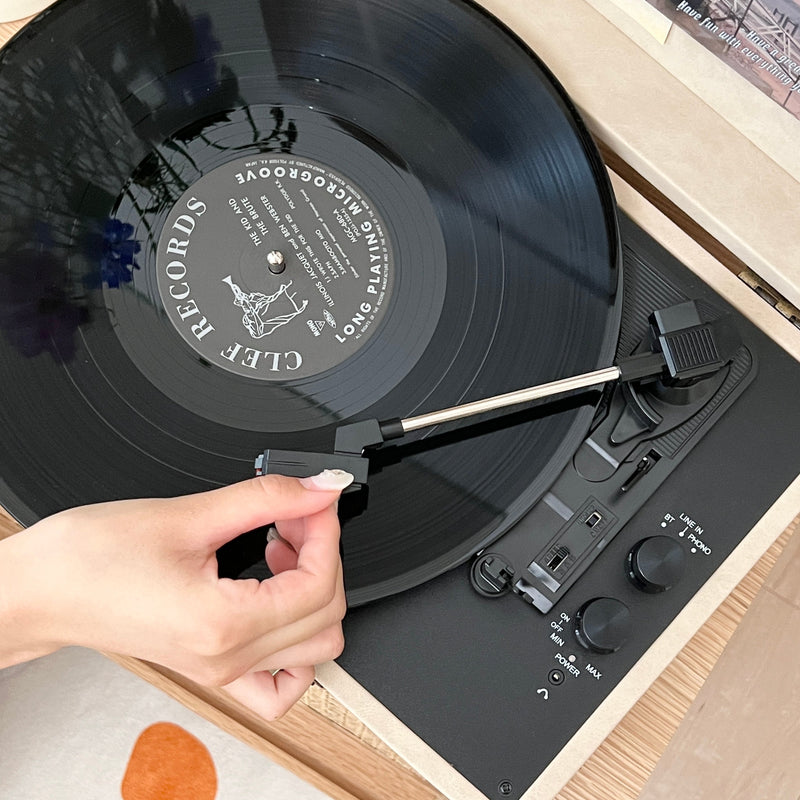 ヴィンテージレコードプレーヤー bluetoothスピーカー搭載｜ターンテーブル おしゃれ LP 韓国インテリア USB – Little Rooms