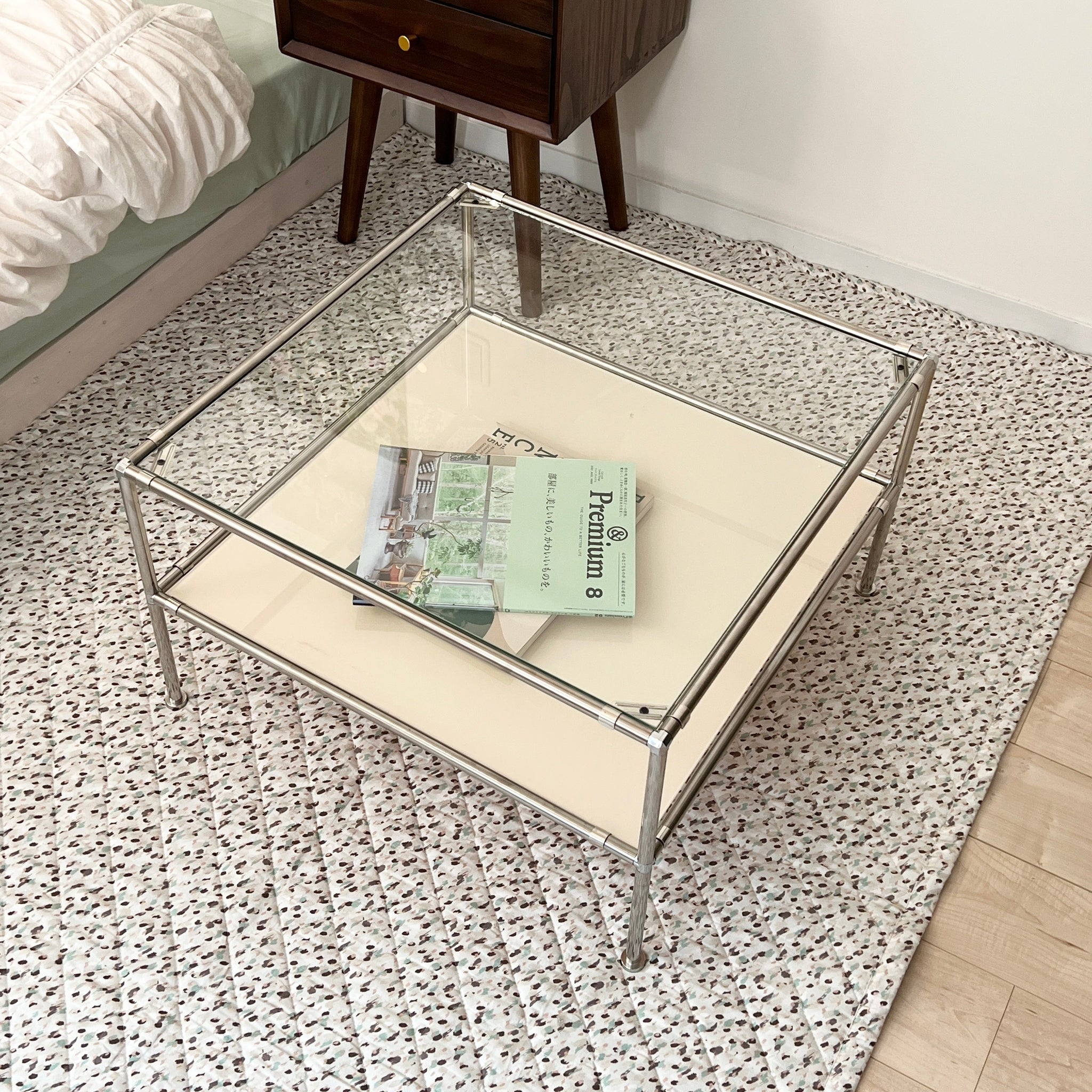 BR-2356-vamir-vamir ローテーブル｜Stainless Modular 2tier Sofa Table