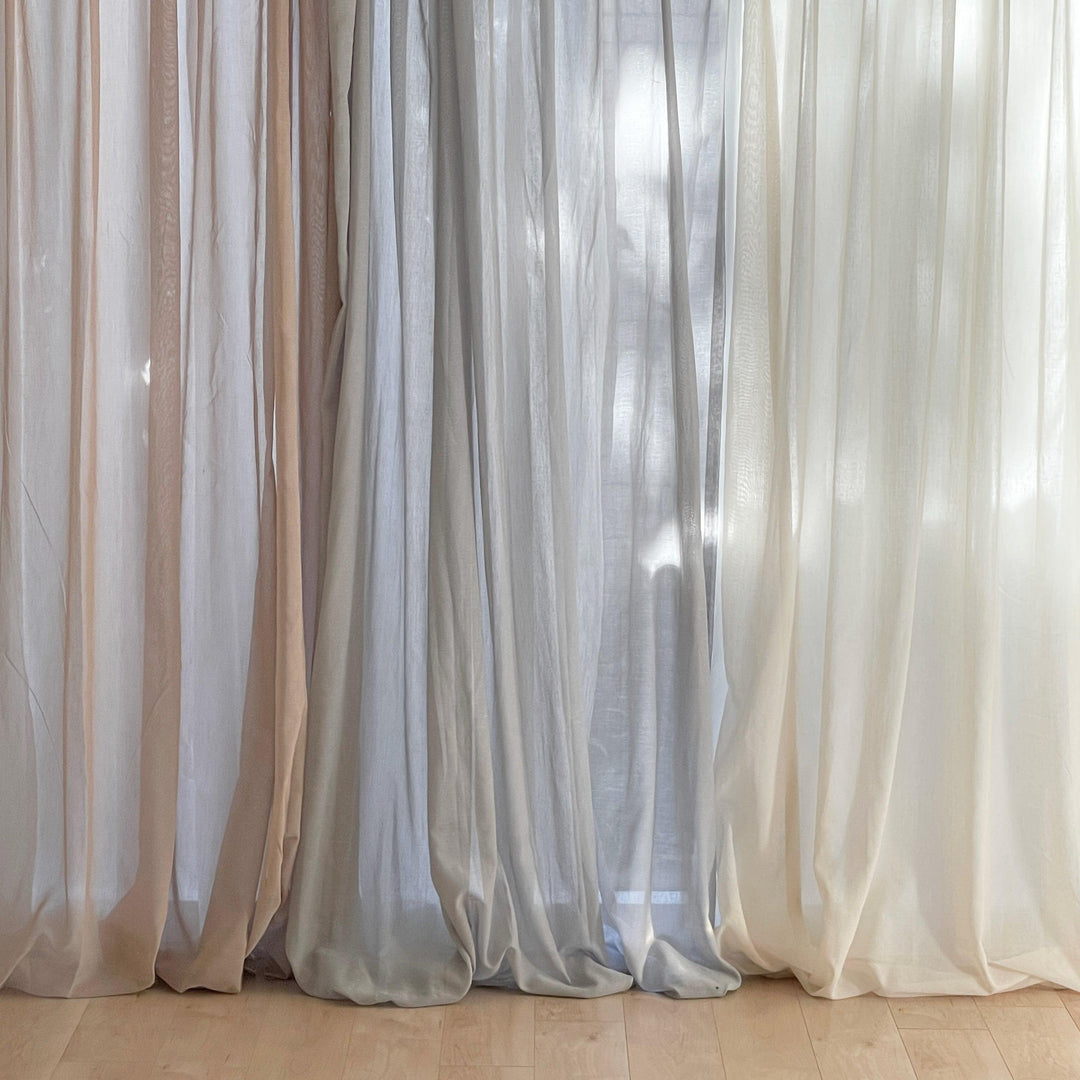 100×200cm カラーシフォンカーテン　ココアブラウン　リトルルームス little-rooms-br-5051-