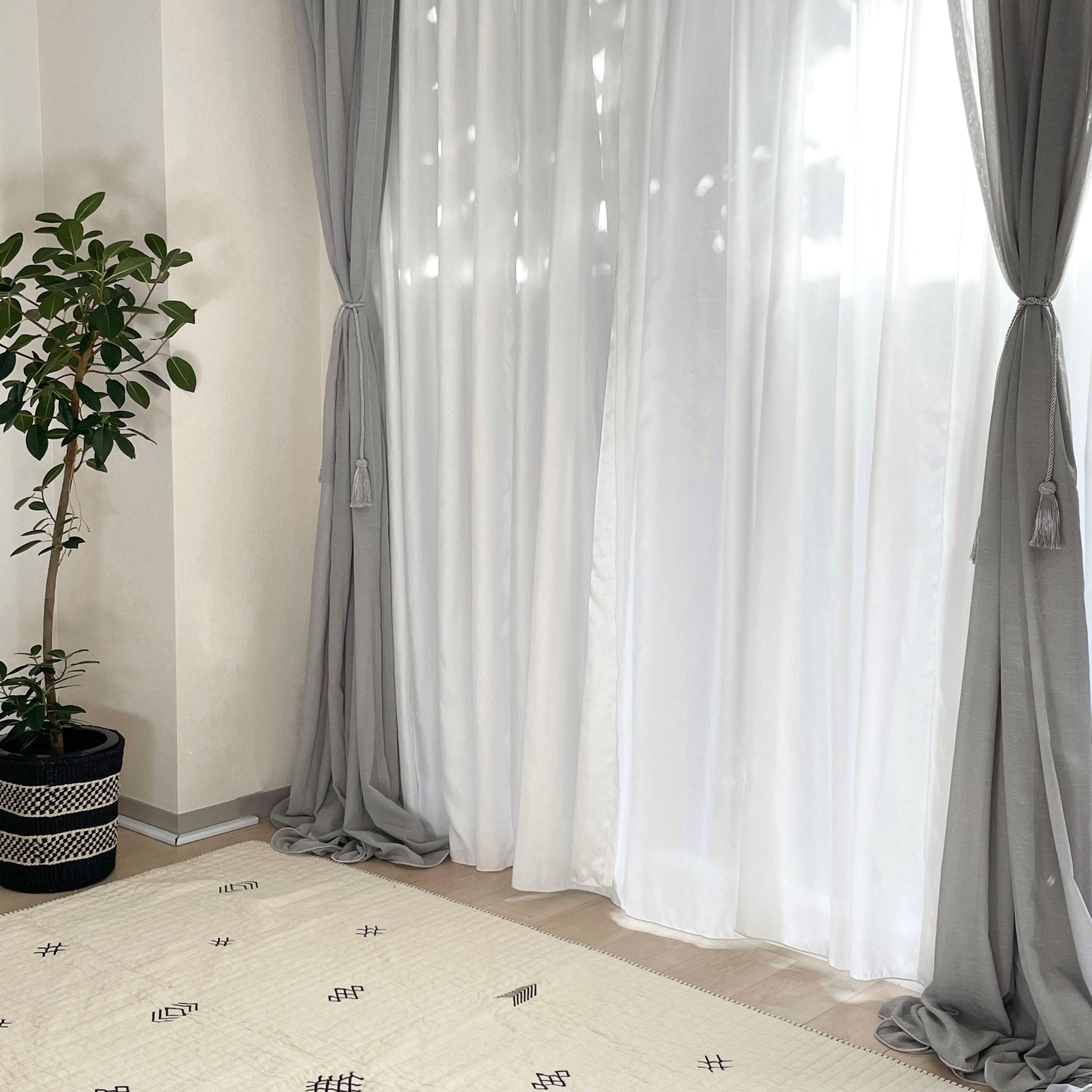 BCC91-00104F-Little Rooms-既成サイズ｜カラーシフォンカーテン 2枚