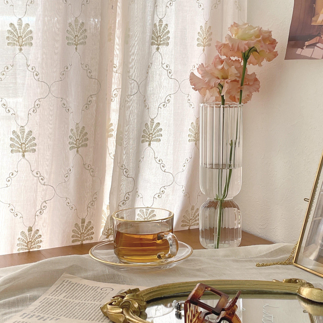 刺繍レースカーテン ホワイトティー 1枚組 – Little Rooms