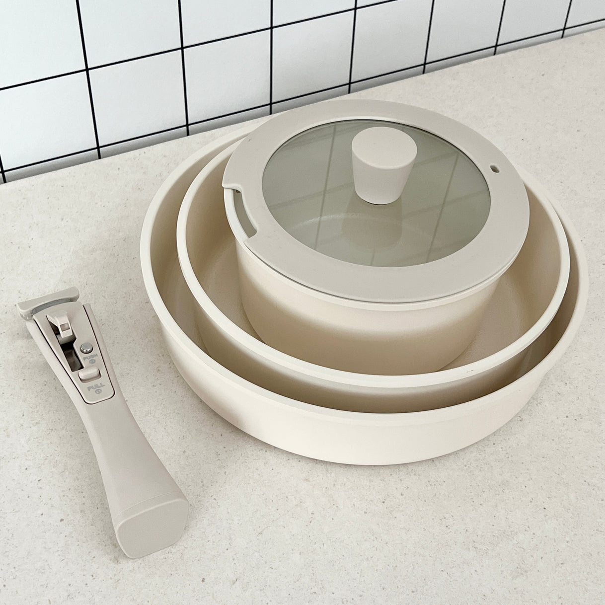 Roomnhome｜取っ手が取れる鍋・フライパン5点セット IH対応