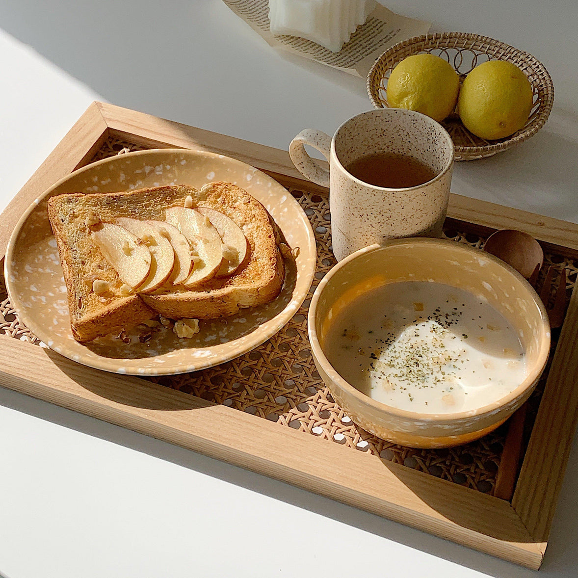 NCB99-00077B-polaathome-レトロマーブルプレート（19.5cm）
