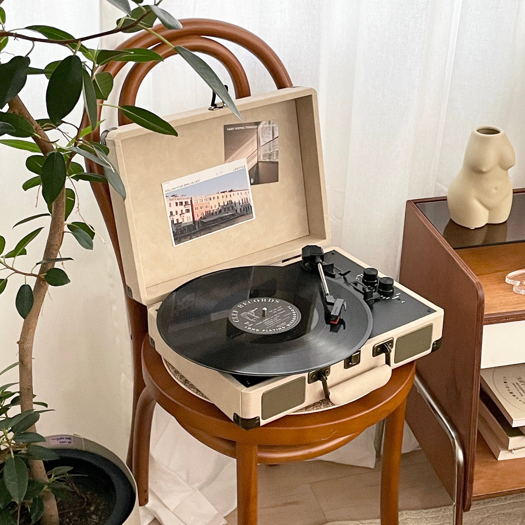 ヴィンテージレコードプレーヤー bluetoothスピーカー搭載｜ターンテーブル おしゃれ LP 韓国インテリア USB – Little Rooms