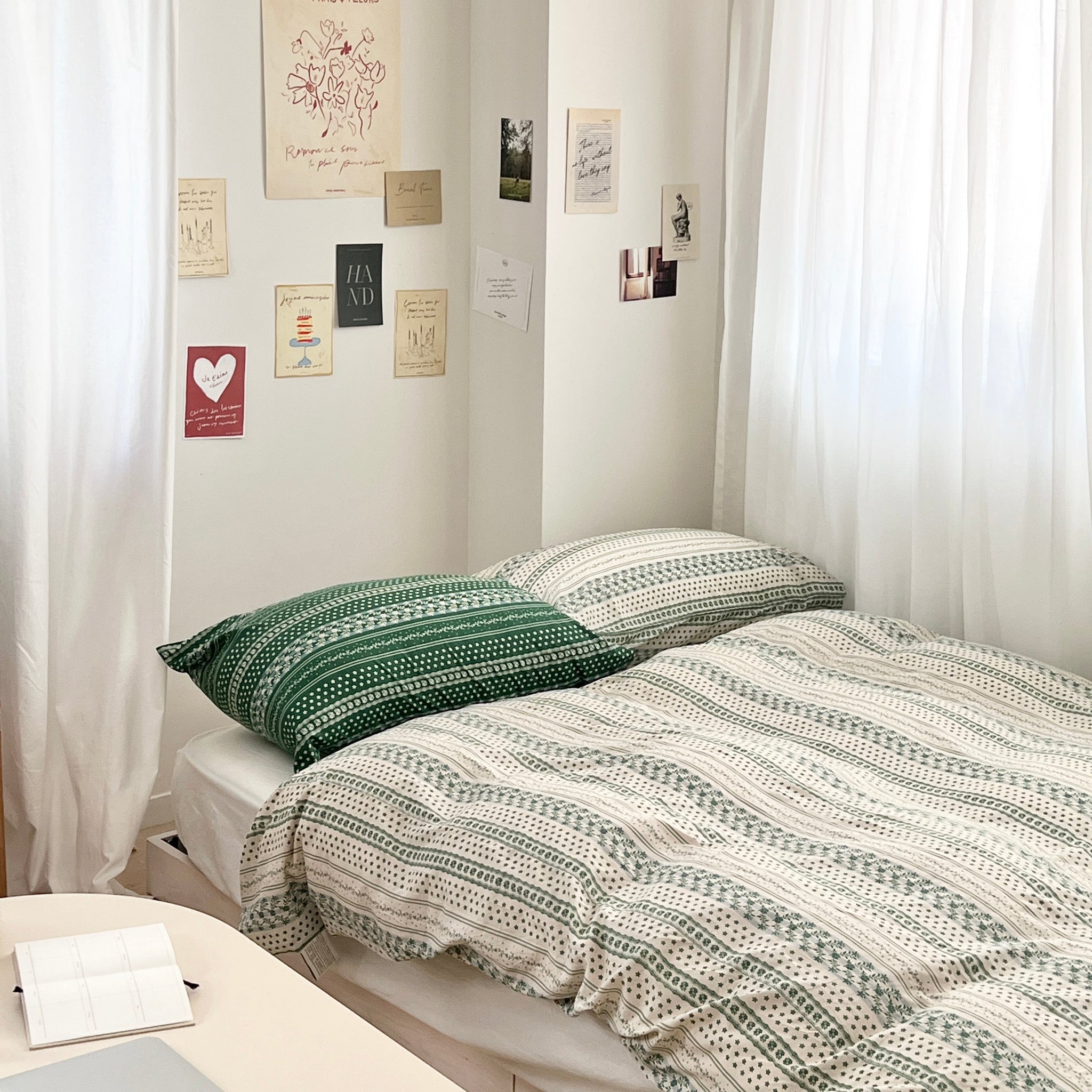 BR-2629-BEURRE BLEU-BEURRE BLEU ベッドカバー｜FOREST（IVORY GREEN）