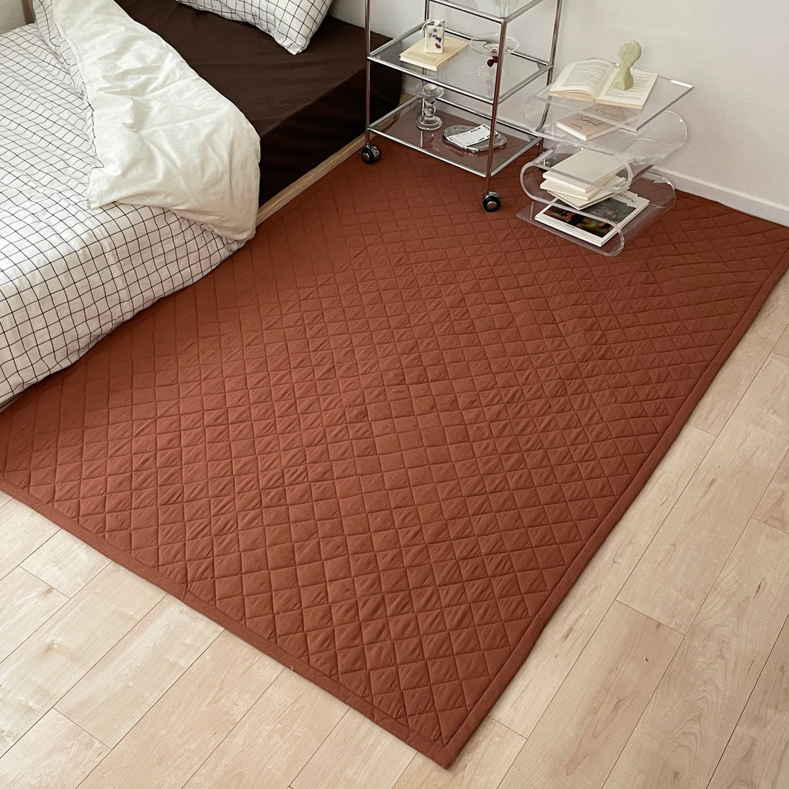 OR-1487-Little Rooms-ふわっと軽やかキルトラグ air rug -chic color-