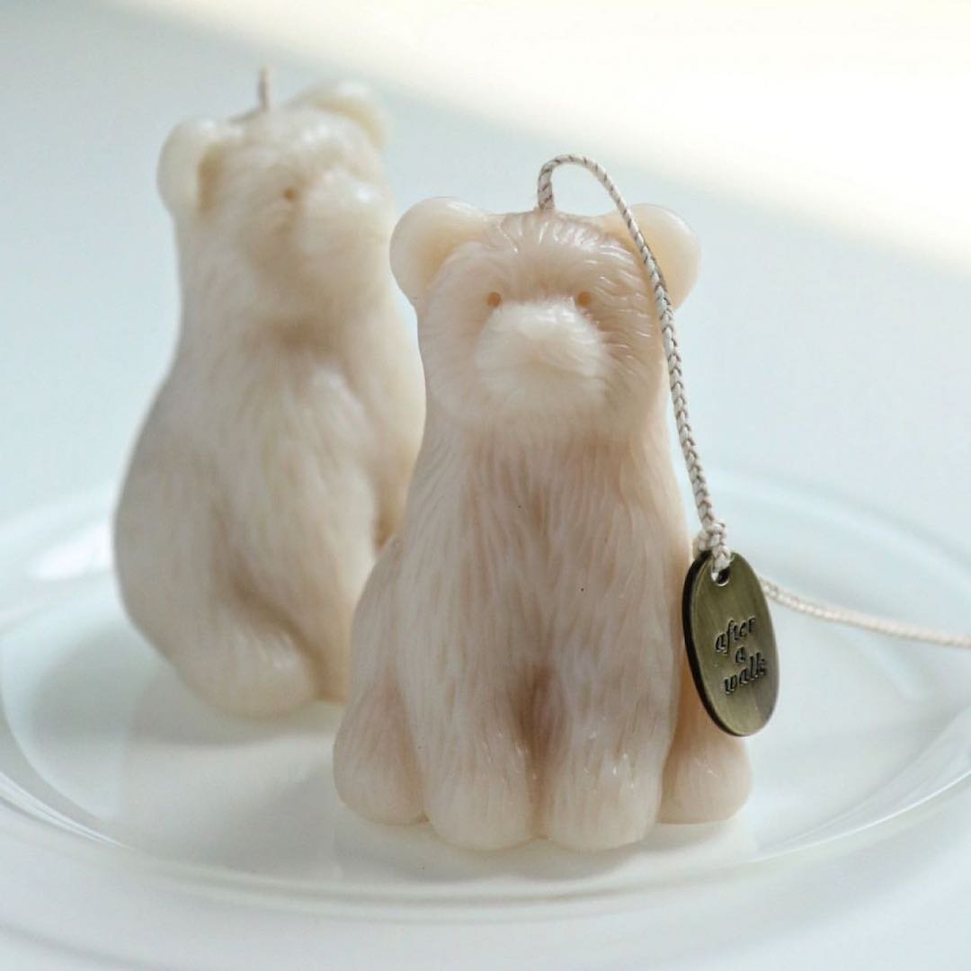 BR-1215-ALLGRAY-ALLGRAY キャンドル｜bear candle