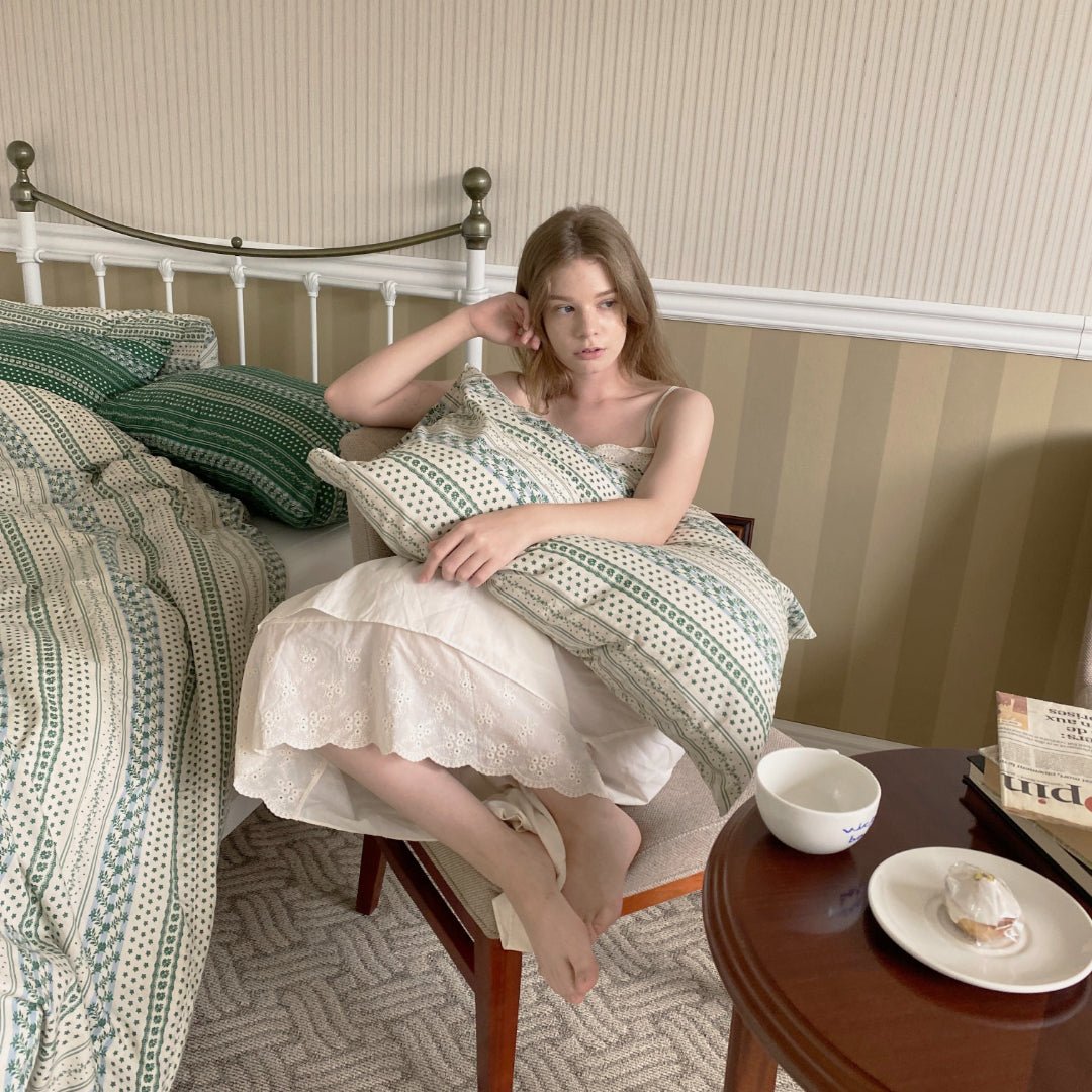 BR-2628-BEURRE BLEU-BEURRE BLEU ベッドカバー｜FOREST（IVORY GREEN）