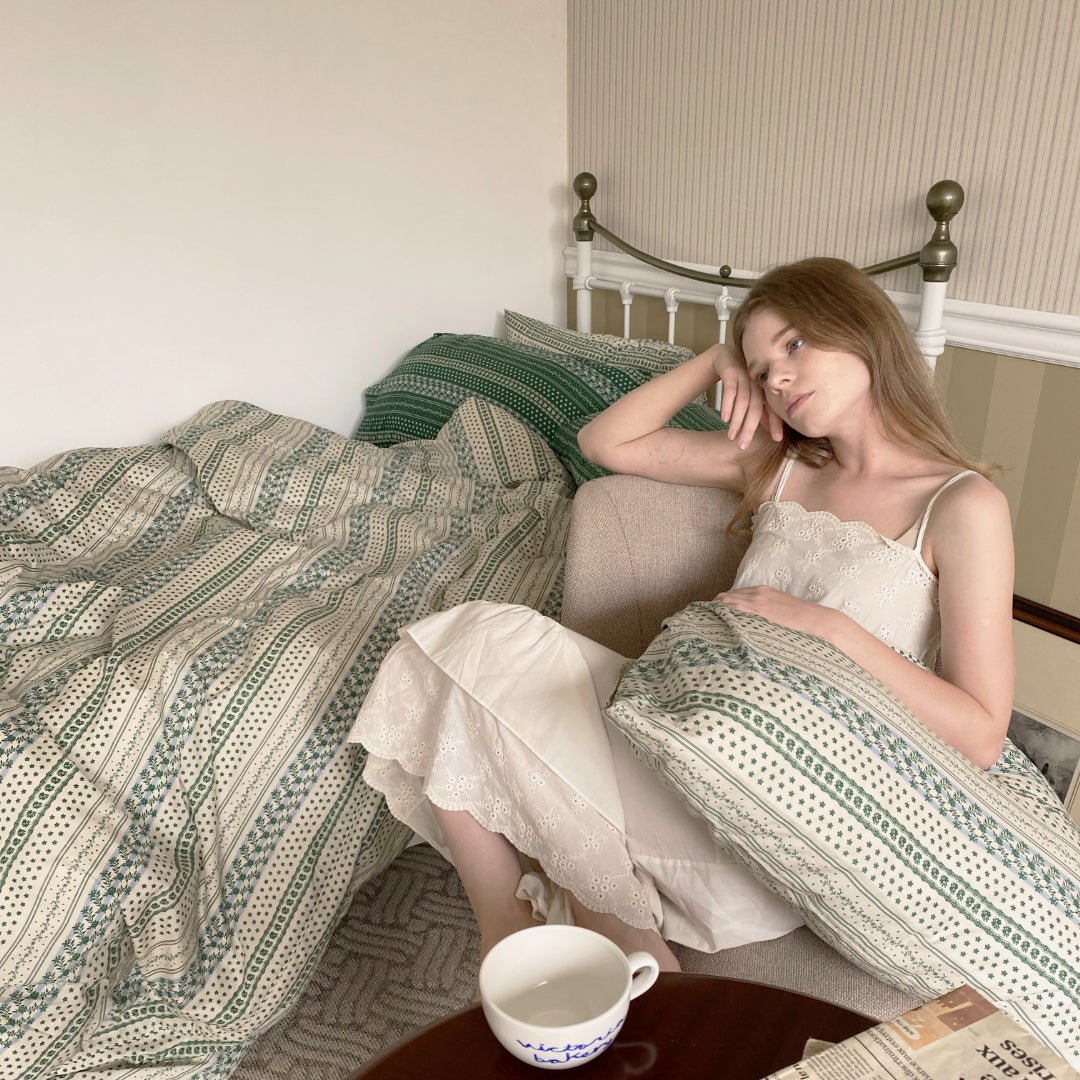 BR-2628-BEURRE BLEU-BEURRE BLEU ベッドカバー｜FOREST（IVORY GREEN）