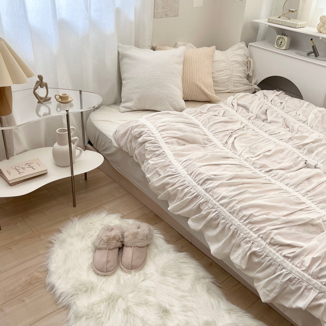 bigストライプコーデュロイクッションカバー｜あったか 冬素材 韓国