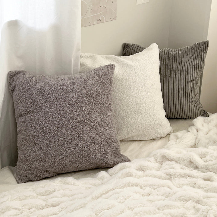 bigストライプコーデュロイクッションカバー｜あったか 冬素材 韓国