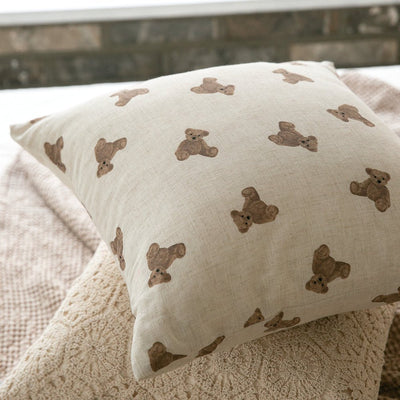 BR-2408-CushionStory-CushionStory｜テディベアリネンクッションカバー