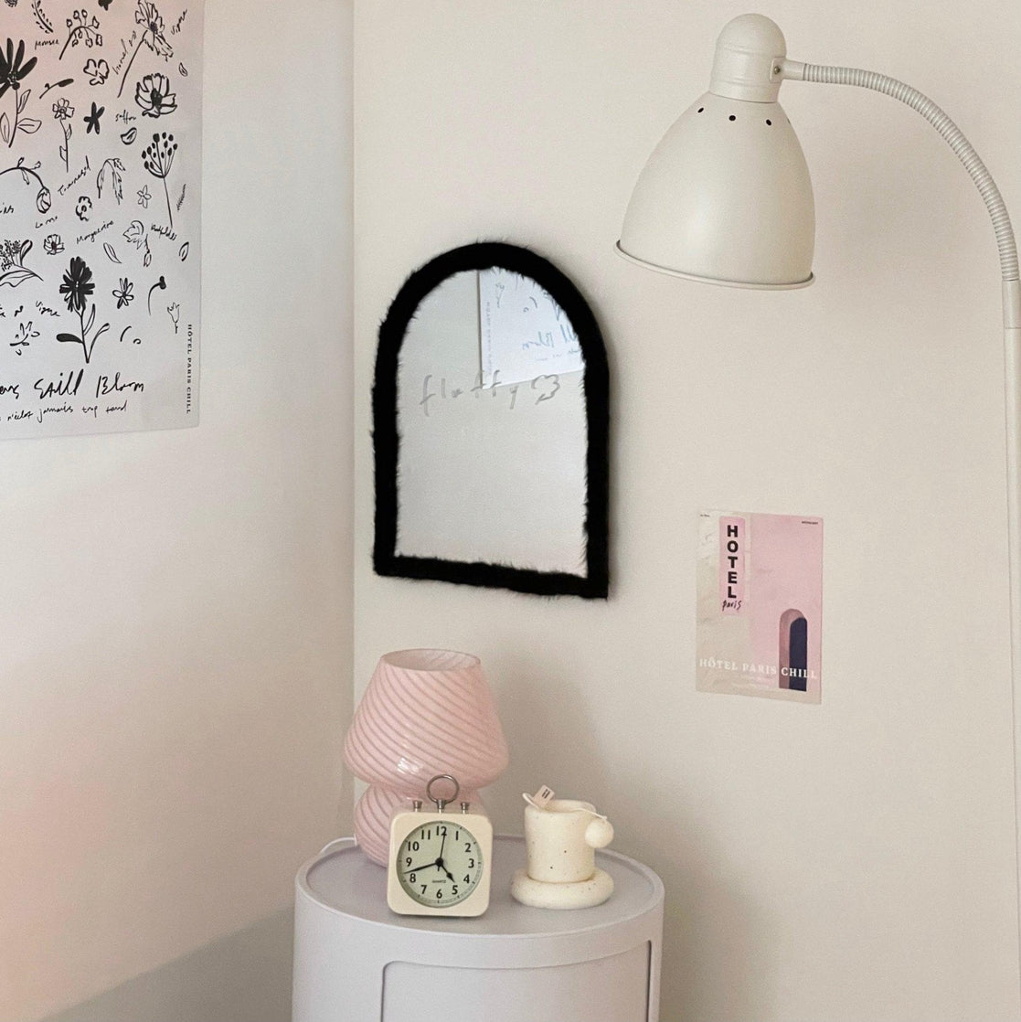 BR-1174-DADAHAUS-DADAHAUS｜FUR FRAME ARCHED MIRROR（LINE）