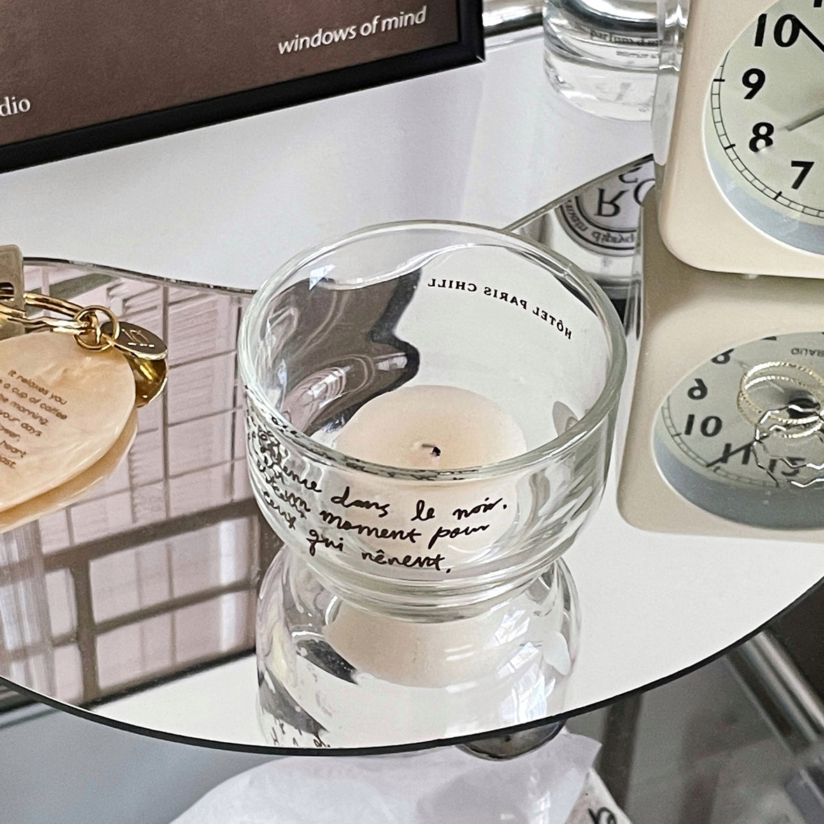 BR-1319-HOTEL PARIS CHILL-HOTEL PARIS CHILL キャンドルスタンド｜Midnight Glass Candle Holder