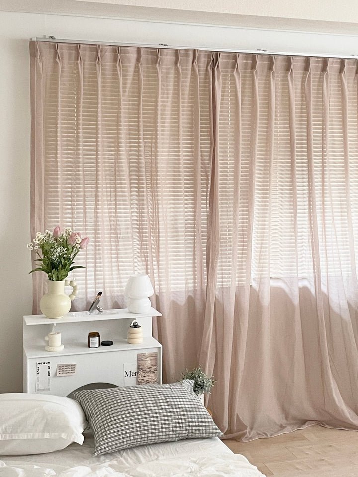 BR-5051-Little Rooms-フルオーダー｜カラーシフォンカーテン ココアブラウン