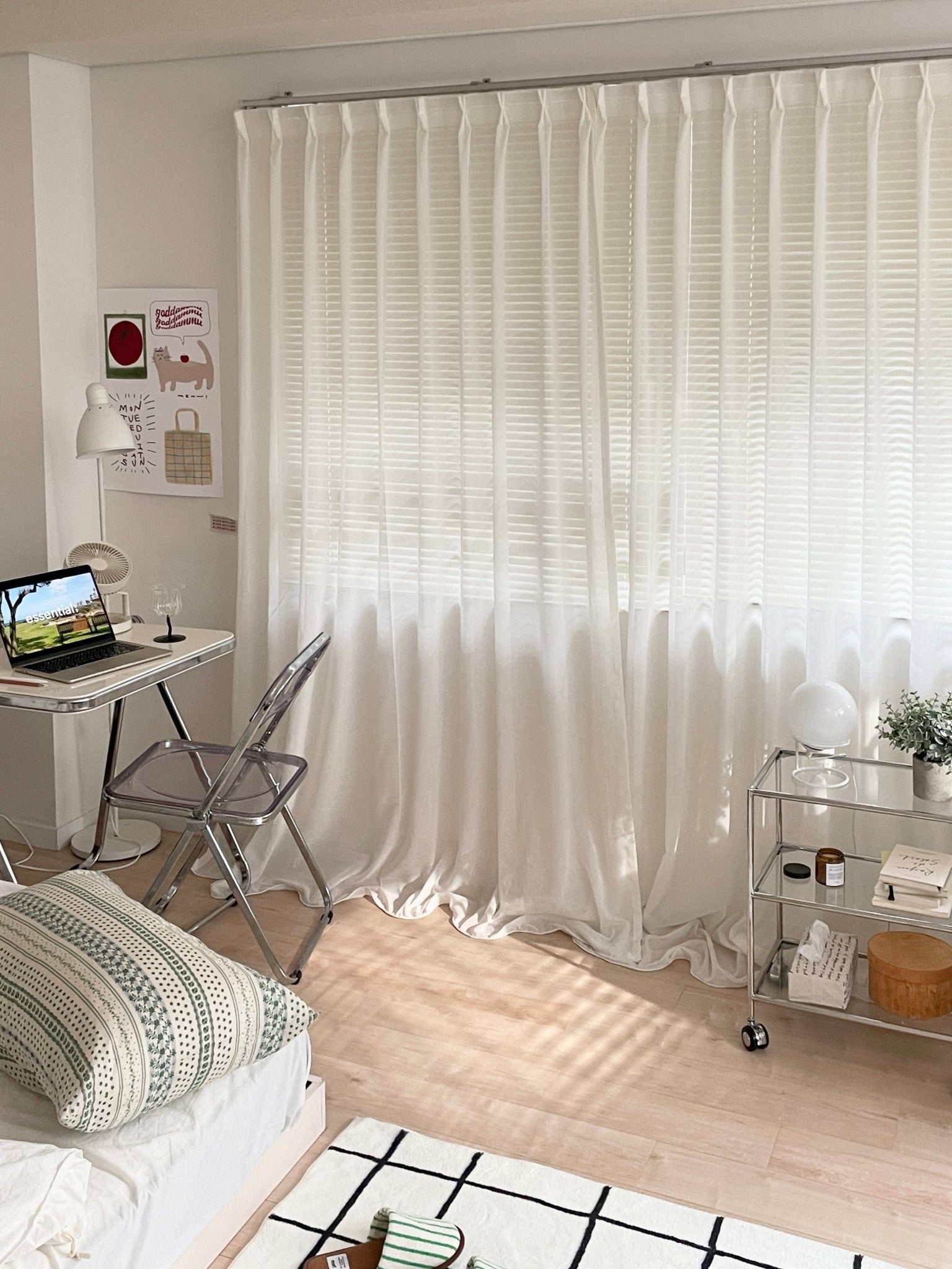 OR-2884-Little Rooms-セミオーダーサイズ｜カラーシフォンカーテン ナチュラルホワイト 1枚