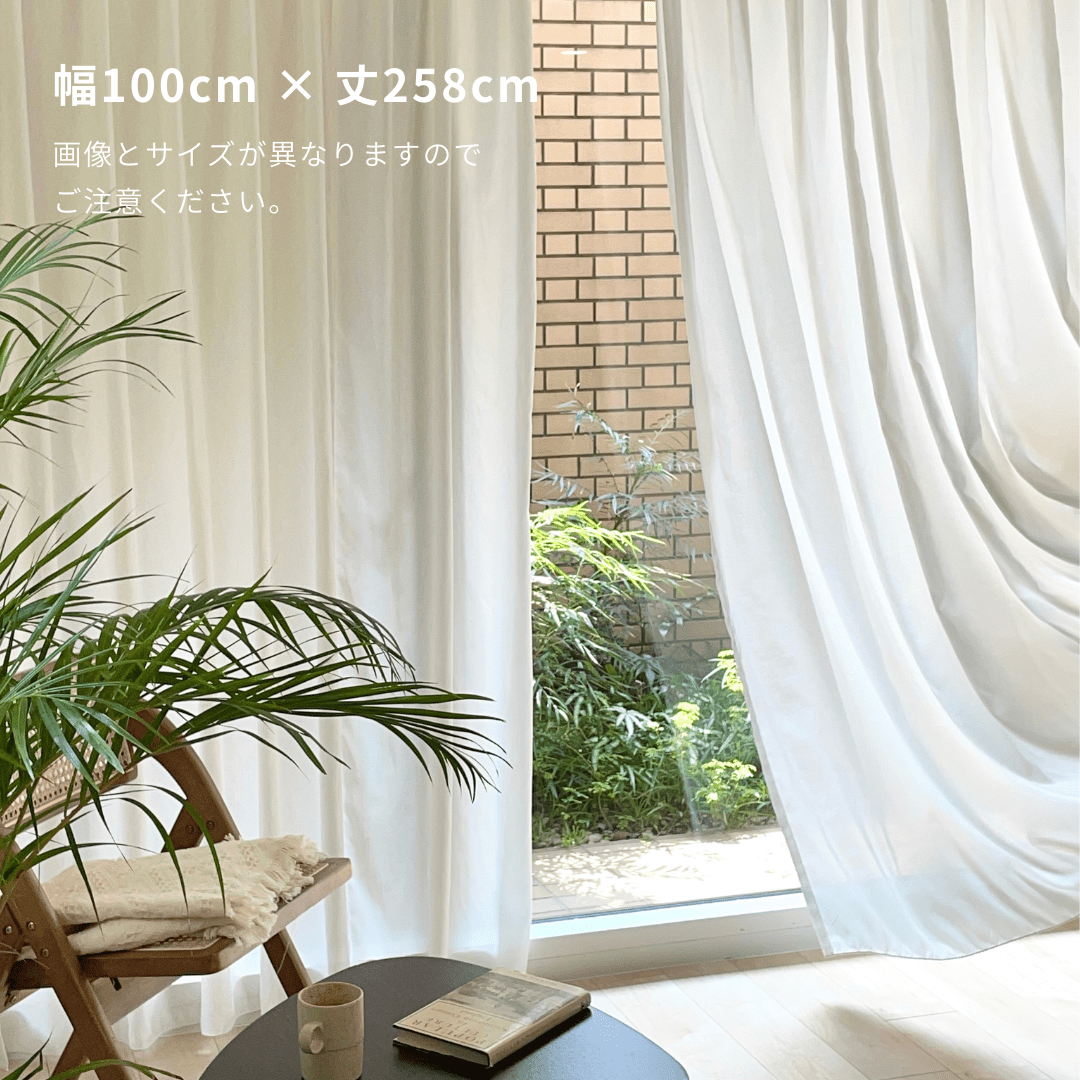 Little Rooms カラーシフォンカーテン2倍ひだ 100×200 セミオーダー