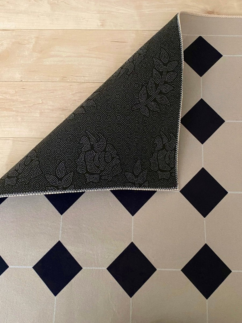 AL-3489 - Little Rooms select - vintage floor タイル柄ラグ 01