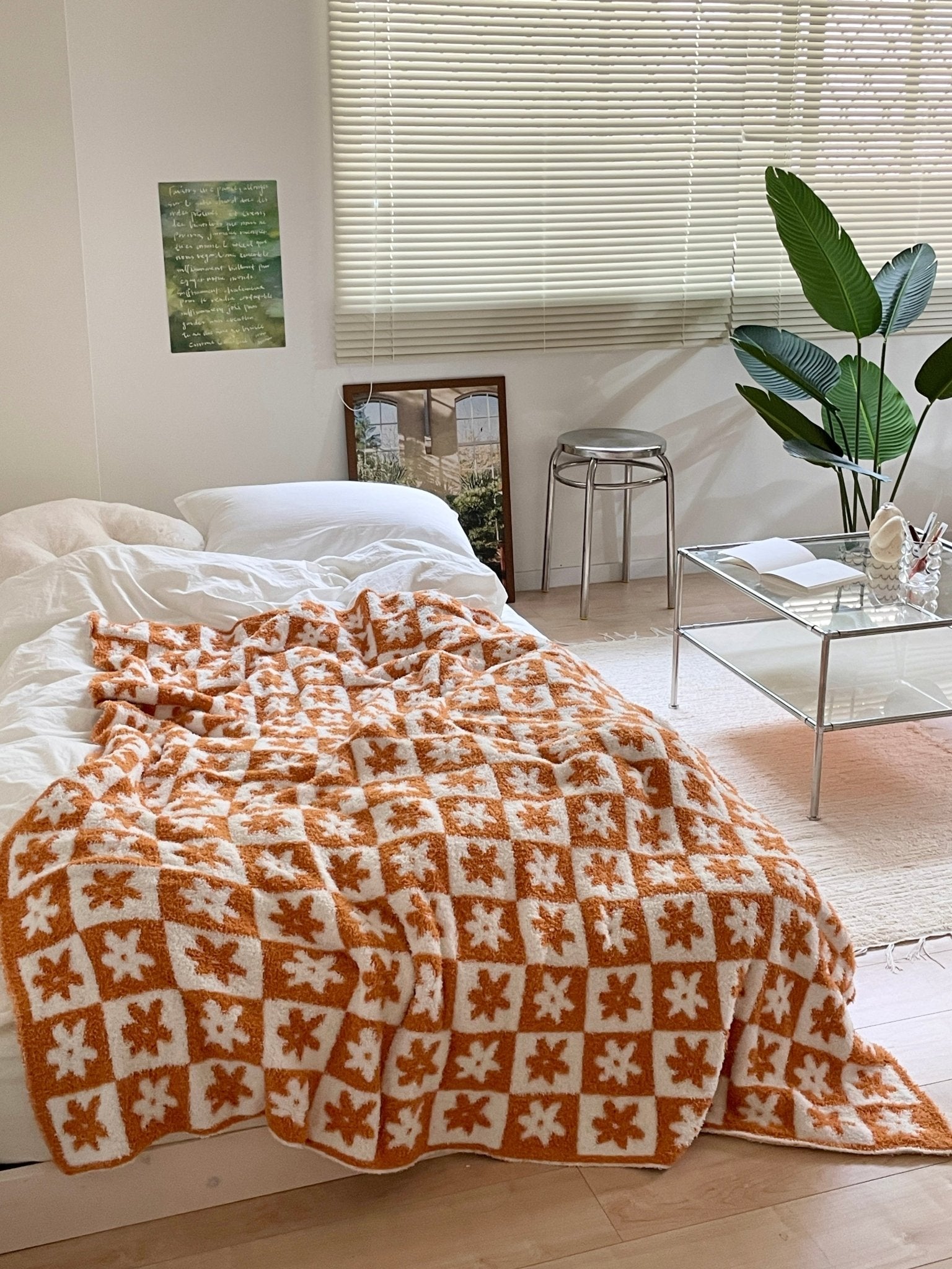 AL-4549-Little Rooms select-もっちりブランケット checkered flower