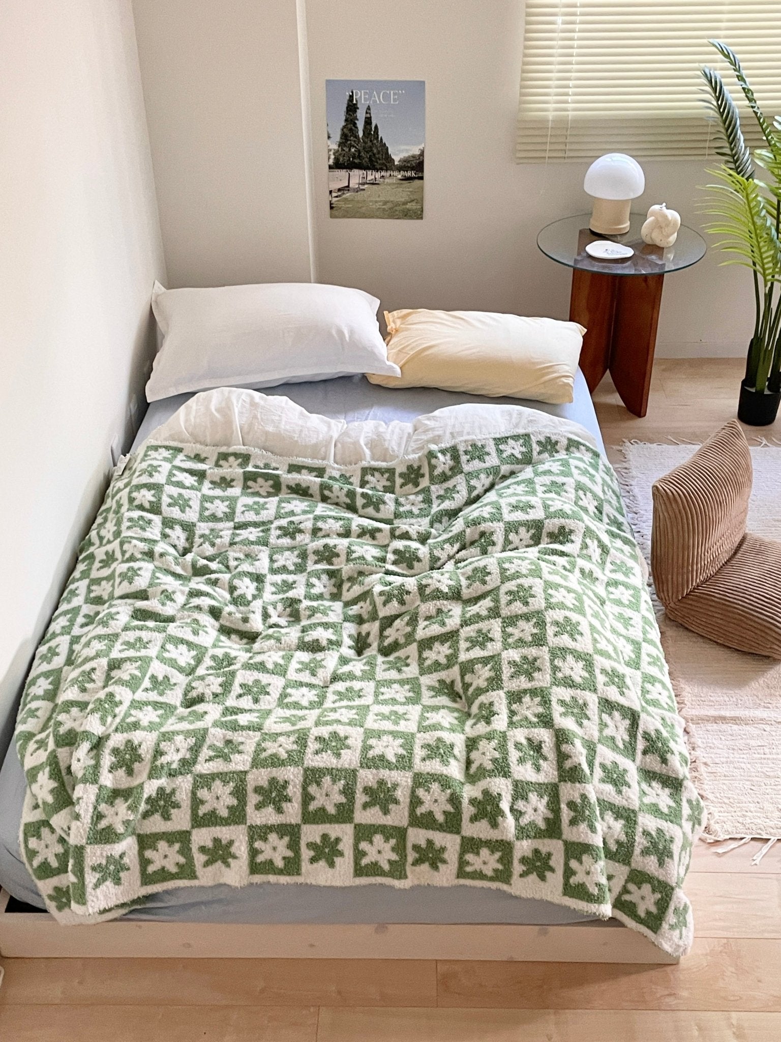 AL-4550-Little Rooms select-もっちりブランケット checkered flower