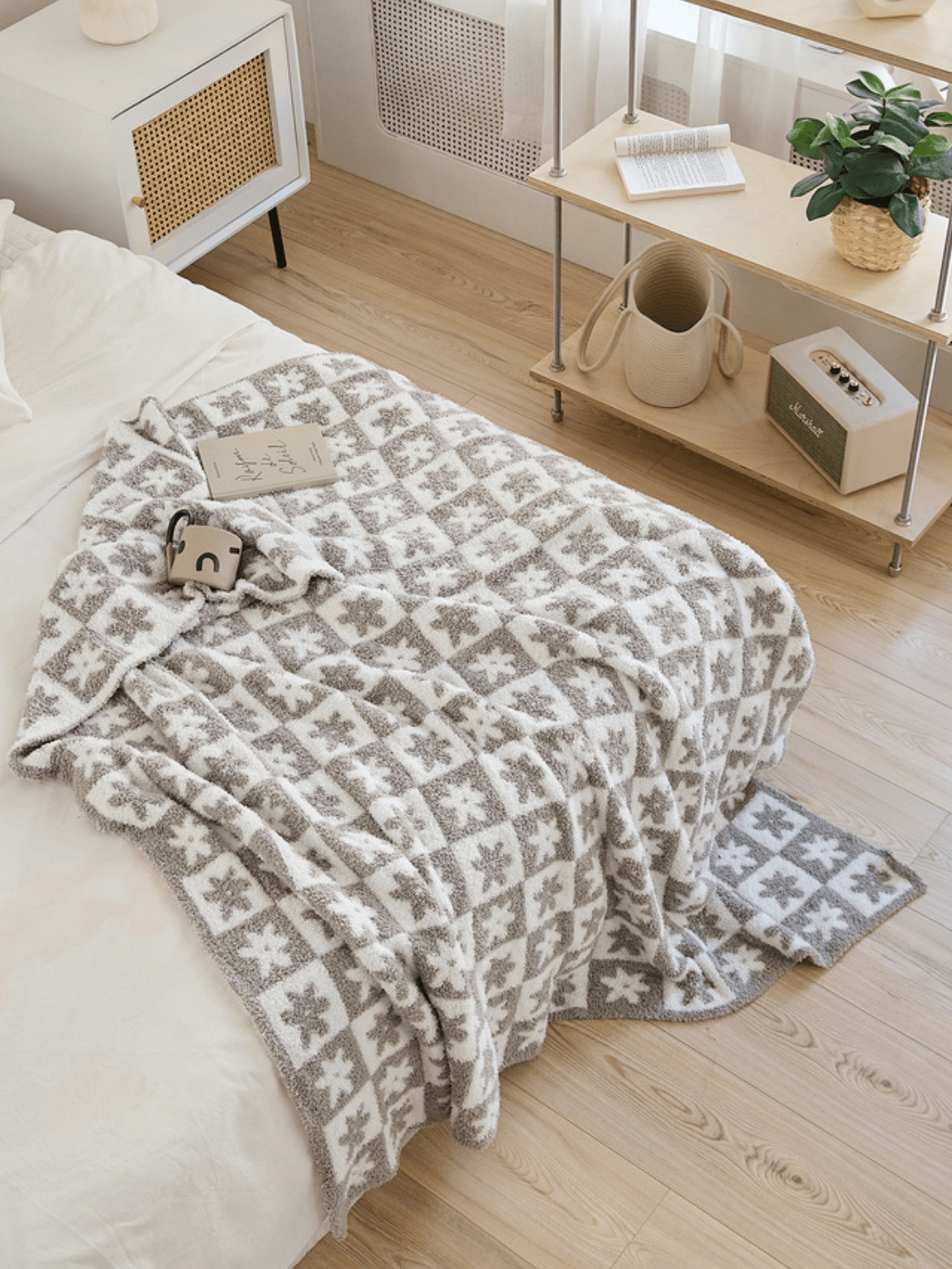 AL-4551-Little Rooms select-もっちりブランケット checkered flower