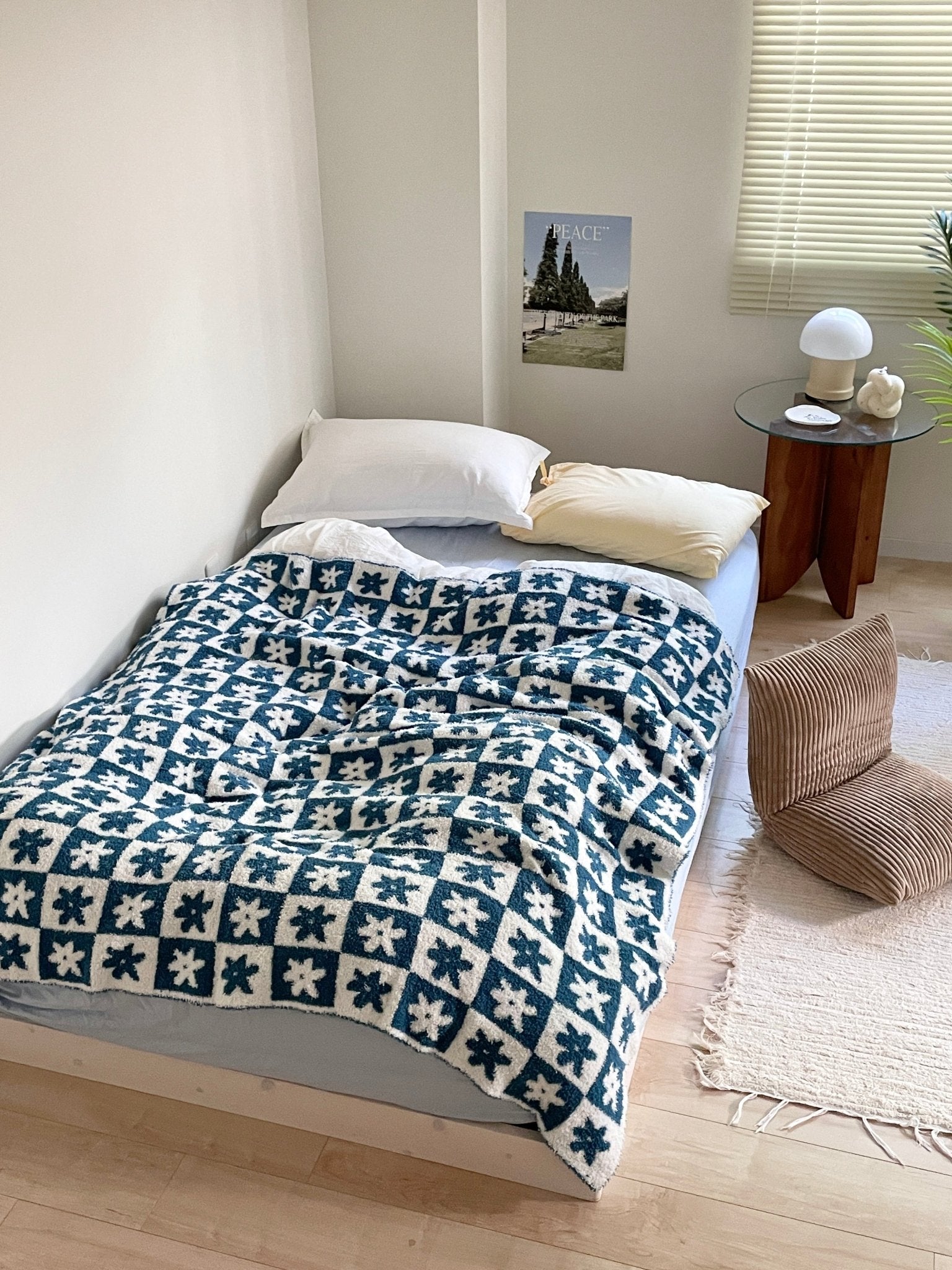 AL-4551-Little Rooms select-もっちりブランケット checkered flower