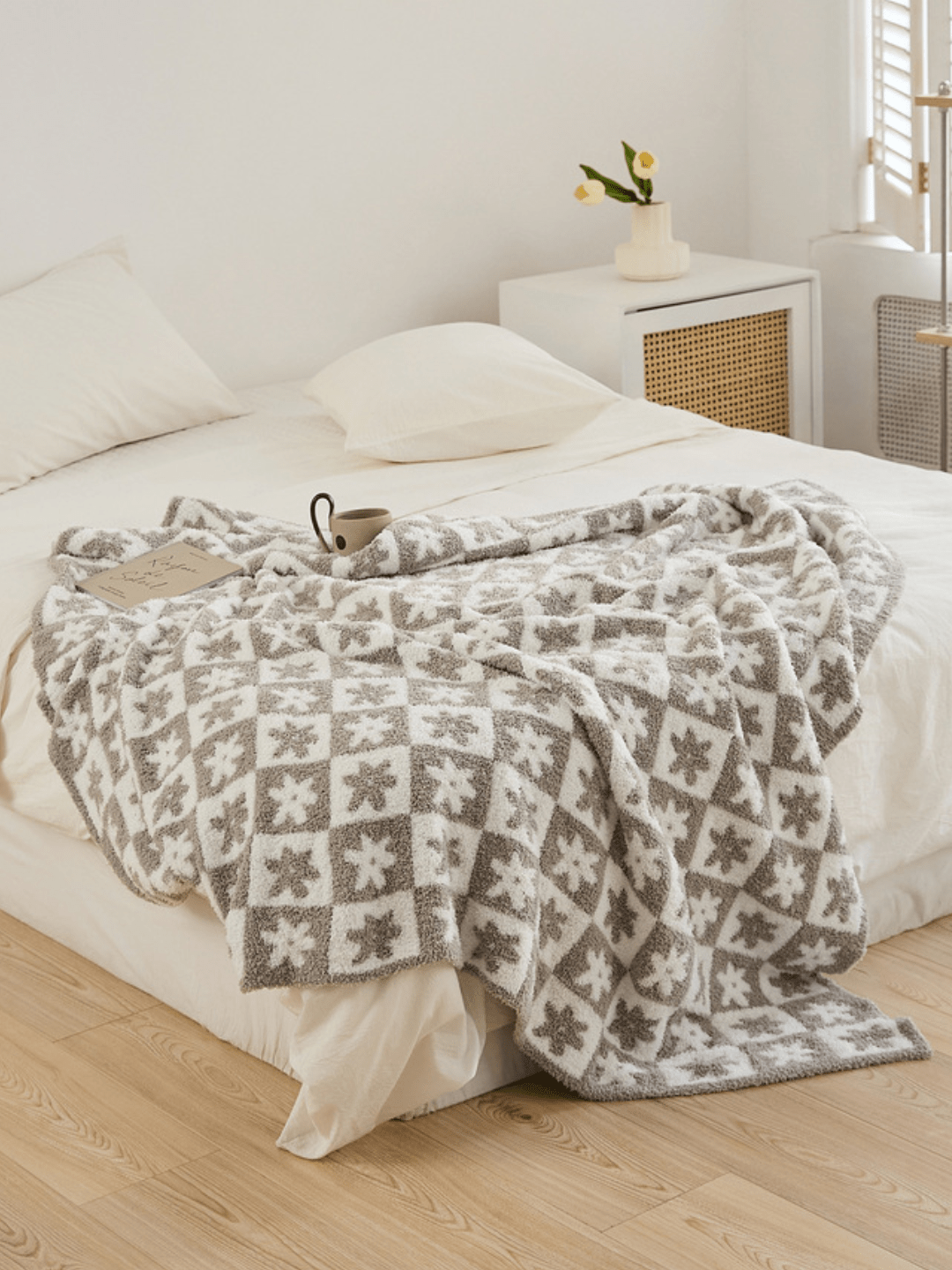 AL-4551-Little Rooms select-もっちりブランケット checkered flower