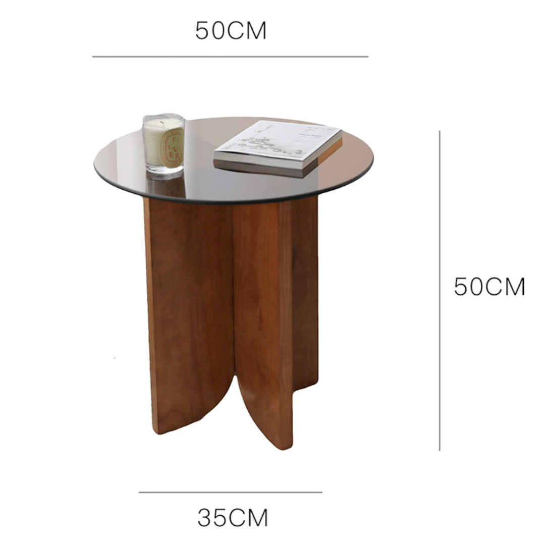 ウッドガラスサイドテーブル|韓国インテリア おしゃれ 木 ソファ ウッドガラスサイドテーブル|韓国インテリア おしゃれ 木 ソファ