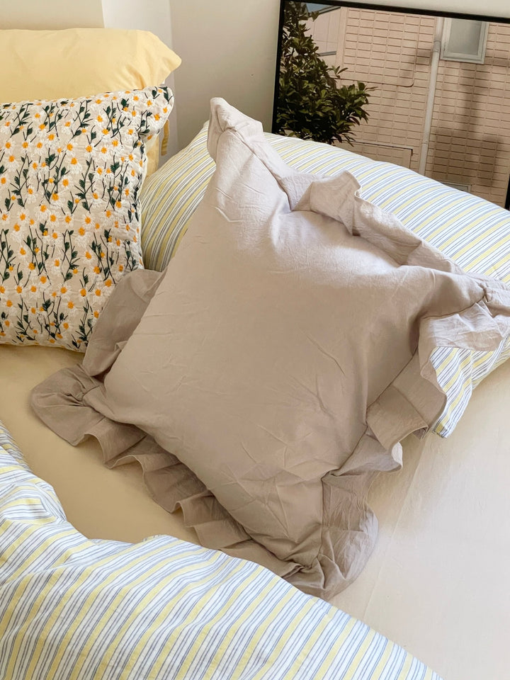 コットンフリルクッションカバー｜ナチュラル おしゃれ 韓国インテリア