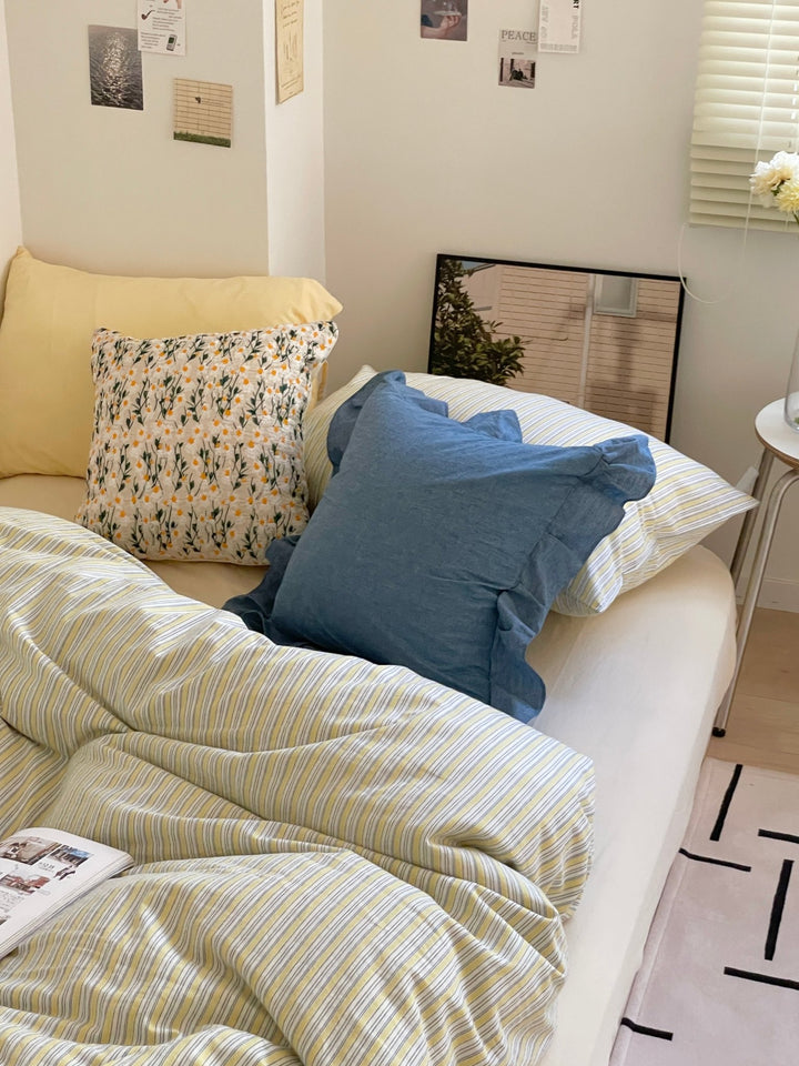 コットンフリルクッションカバー｜ナチュラル おしゃれ 韓国インテリア