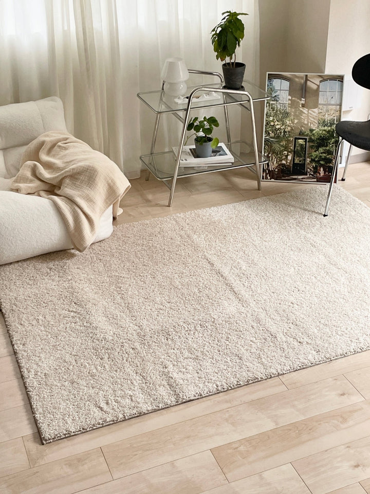 シープスキンマット ベージュ 不規則形状