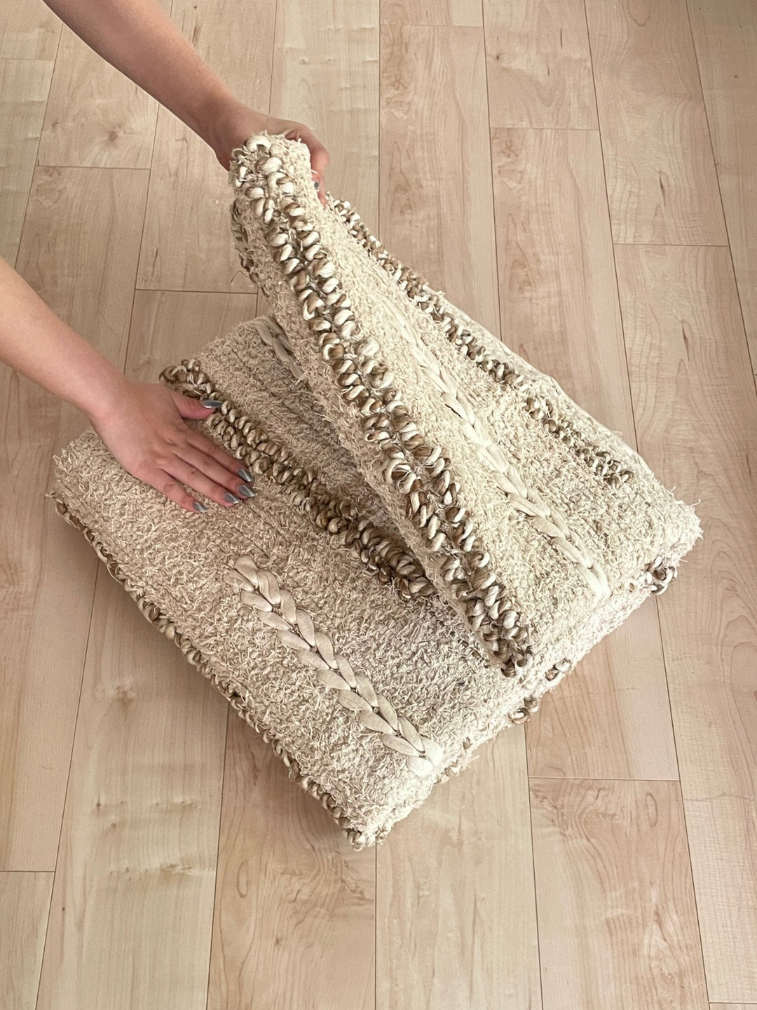 hand-woven ジュートミックスラグ ｜手織り おしゃれ カーペット 韓国
