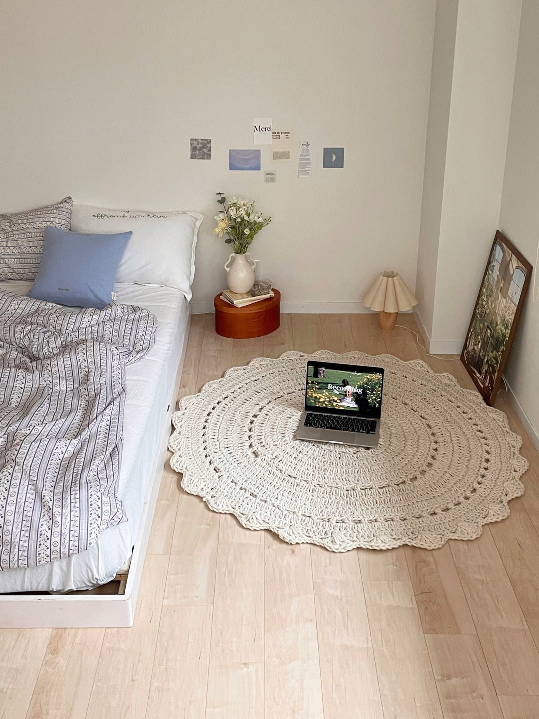 立体ドイリーラグ 韓国インテリア 一点物 個性的 ハンドメイドラグ little-rooms-select-br-4458-