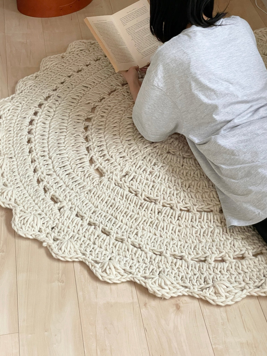 wooly ドイリーラグマット｜手編み おしゃれ カーペット 韓国