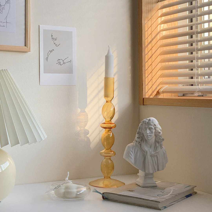 クリアカラーキャンドルスタンド｜ガラス おしゃれ 韓国インテリア