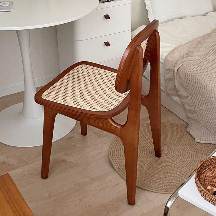 ウッドラタンチェア | 木製 椅子 ナチュラル | 韓国インテリア